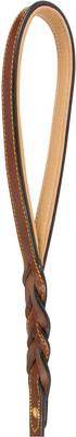 Show full view: Soft Touch Collars Leather Braided Two-Tone Handle Dog Leash, Brown, 6-ft, 1/2-in slide 4 of 6