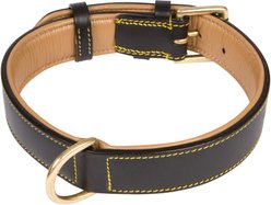 Soft Touch Collars Leather Two-Tone Padded Dog Collar, Black, Large  slide 2 of 8