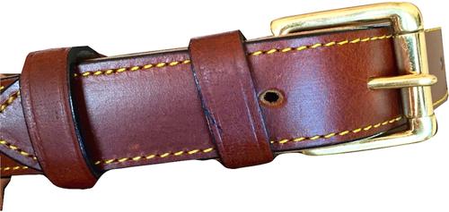 Show full view: Soft Touch Collars Leather Two-Tone Padded Dog Collar, Brown, Large slide 3 of 8