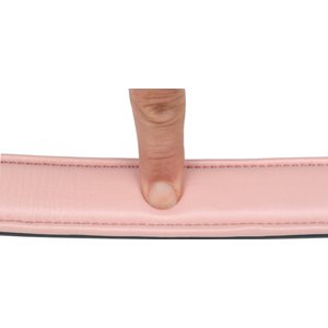 Soft Touch Collars Leather Two-Tone Padded Dog Collar, Brown Pink, Large 