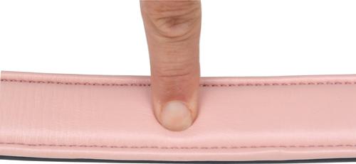 Show full view: Soft Touch Collars Leather Two-Tone Padded Dog Collar, Brown Pink, Large  slide 4 of 7