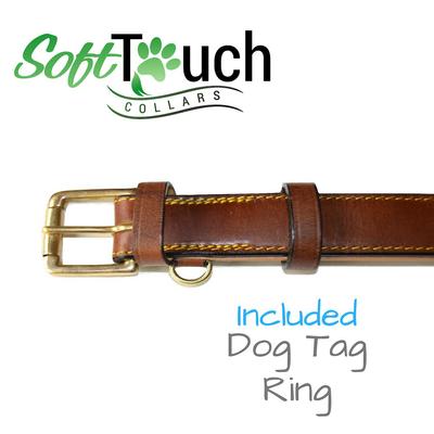 Show full view: Soft Touch Collars Leather Two-Tone Padded Dog Collar, Brown, Small slide 4 of 7