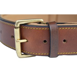 Soft Touch Collars Leather Two-Tone Padded Dog Collar, Brown, X-Large