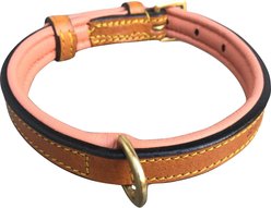 Soft Touch Collars Leather Two-Tone Padded Dog Collar, Tan Coral, Medium  slide 2 of 6