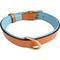 Show in main carousel: Soft Touch Collars Leather Two-Tone Padded Dog Collar, Tan Teal, Medium  slide 3 of 10