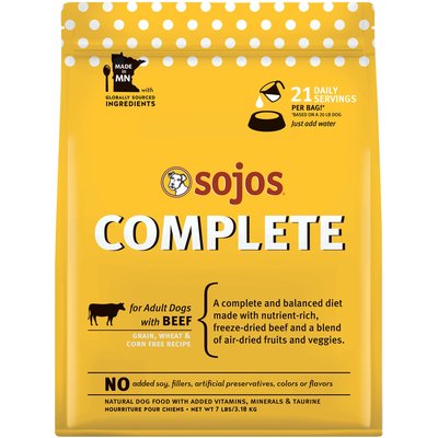 Sojos Sojos Complete Beef Recipe Adult Grain-Free Freeze-Dried Raw Dog Food, 7-lb bag