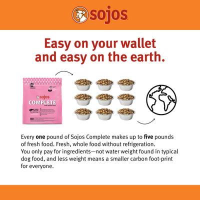Show full view: Sojos Complete Lamb Recipe Adult Grain-Free Freeze-Dried Dehydrated Dog Food, 1.75-lb bag slide 5 of 13