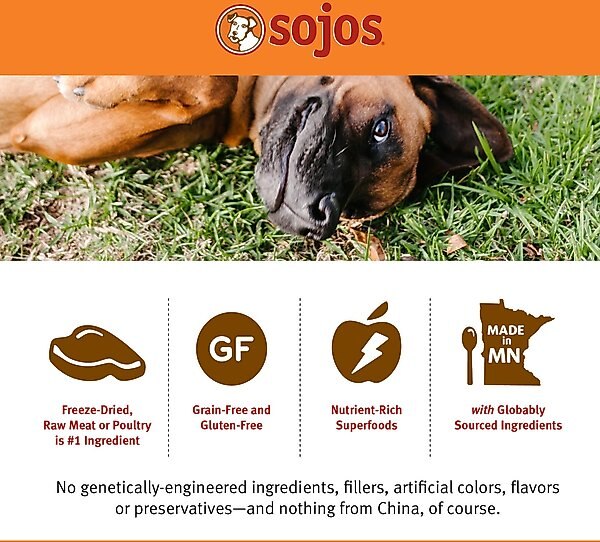 Sojos Complete Lamb Recipe Adult Grain-Free Freeze-Dried Dehydrated Dog Food