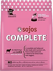 Sojos Complete Lamb Recipe Adult Grain-Free Freeze-Dried Dehydrated Dog Food, 7-lb bag