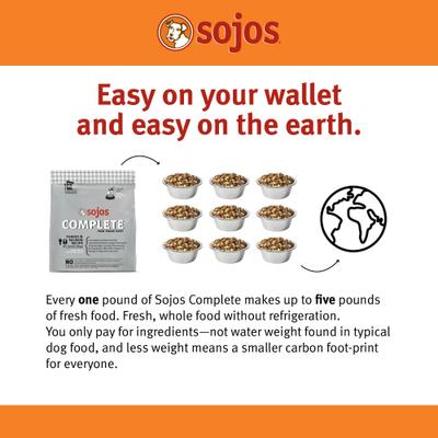 Show full view: Sojos Complete Turkey & Salmon Recipe Senior Grain-Free Freeze-Dried Raw Dog Food, 7-lb bag slide 5 of 12