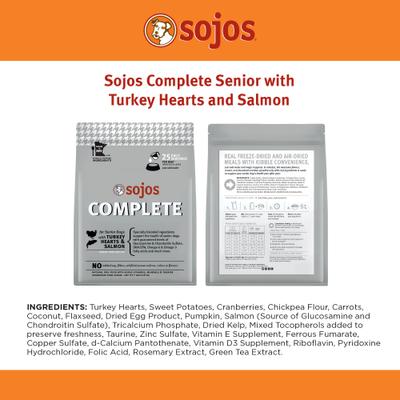 Show full view: Sojos Complete Turkey & Salmon Recipe Senior Grain-Free Freeze-Dried Raw Dog Food, 7-lb bag slide 8 of 12