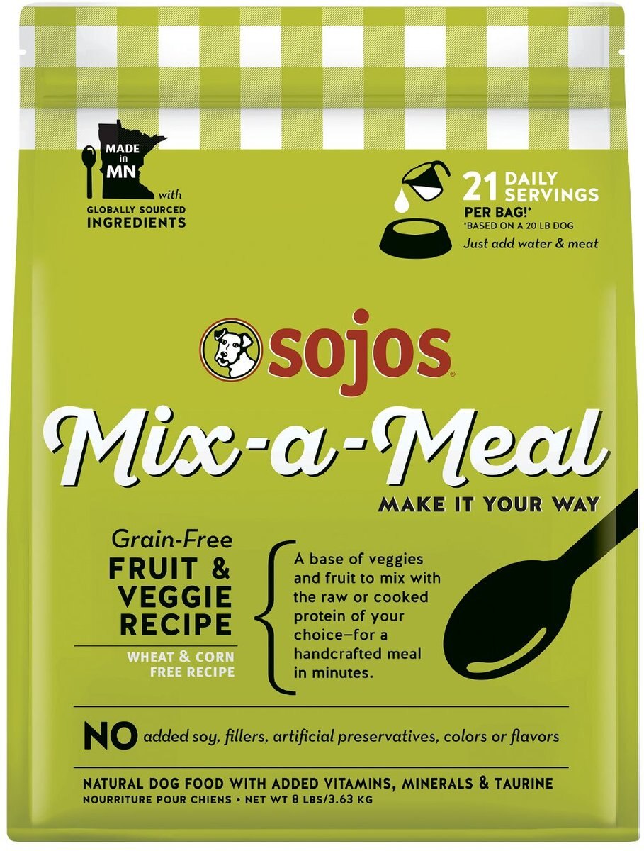 Sojos Mix-A-Meal Chicken Grain-Free Freeze-Dried Dog Food Topper, 8-oz bag