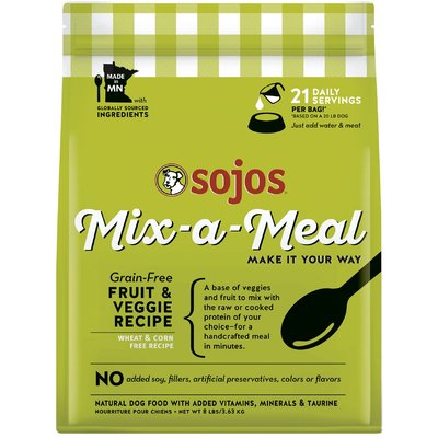 Sojos Sojos Mix-A-Meal Fruit & Veggie Pre-Mix Grain-Free Dog Food, 8-lb bag