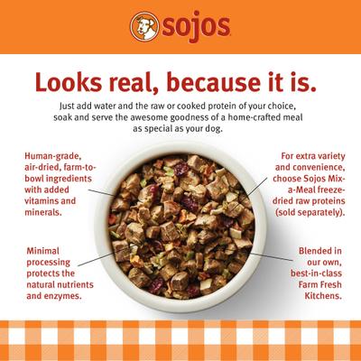 Show full view: Sojos Mix-A-Meal Fruit & Veggie Pre-Mix Grain-Free Dog Food, 8-lb bag slide 3 of 12