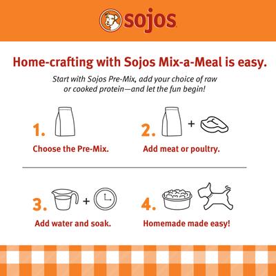 Show full view: Sojos Mix-A-Meal Fruit & Veggie Pre-Mix Grain-Free Dog Food, 8-lb bag slide 7 of 12