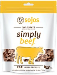 Sojos Simply Beef Freeze-Dried Dog Treats, 4-oz bag