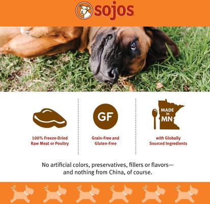 Show full view: Sojos Simply Beef Freeze-Dried Dog Treats, 4-oz bag slide 4 of 10