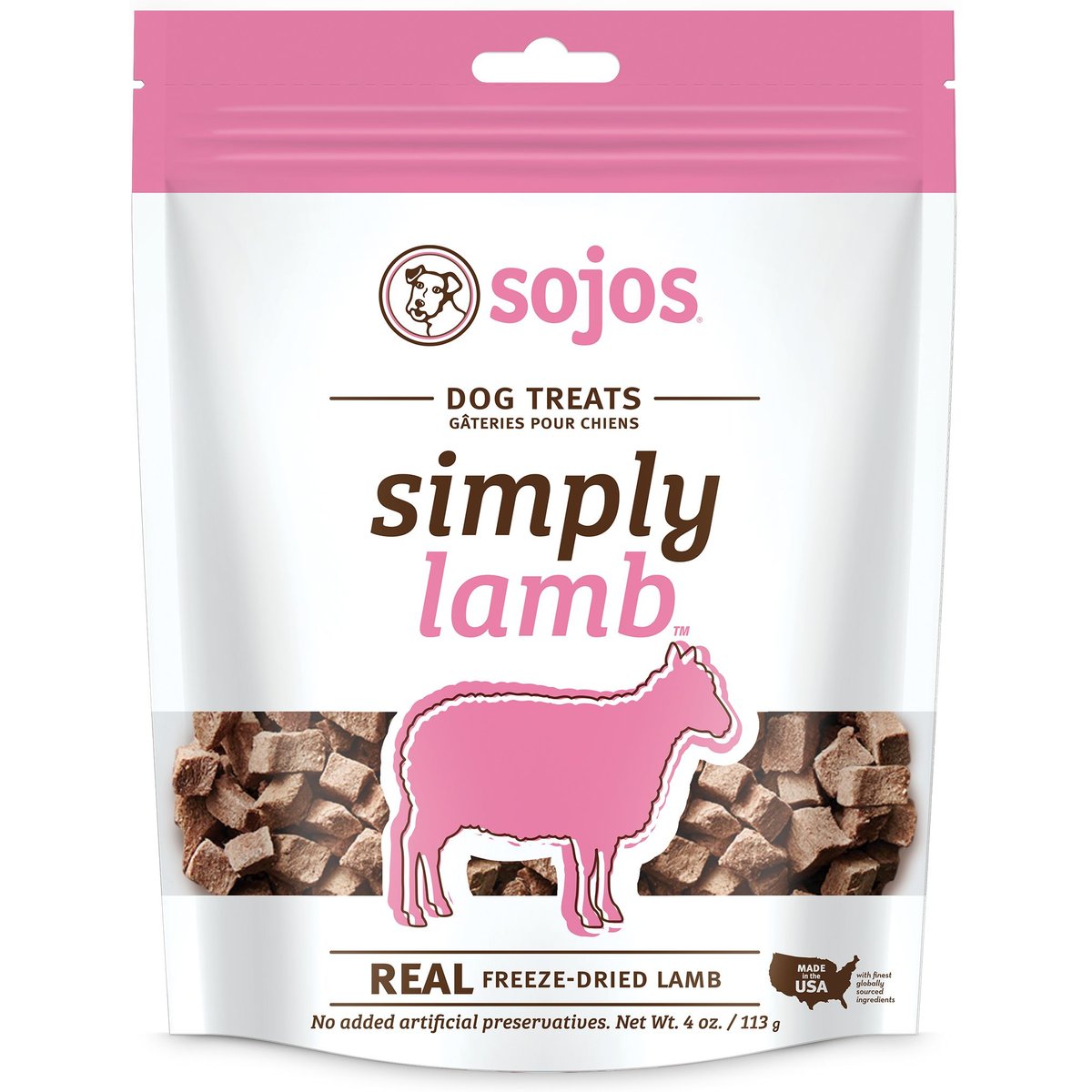 Sojos Simply Lamb Freeze-Dried Dog Treats, 4-oz bag