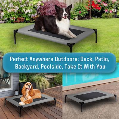Show full view: Solar Tec by Arlee Home & Pet Cooling Outdoor Elevated Pet Bed, Gray, Medium slide 3 of 11