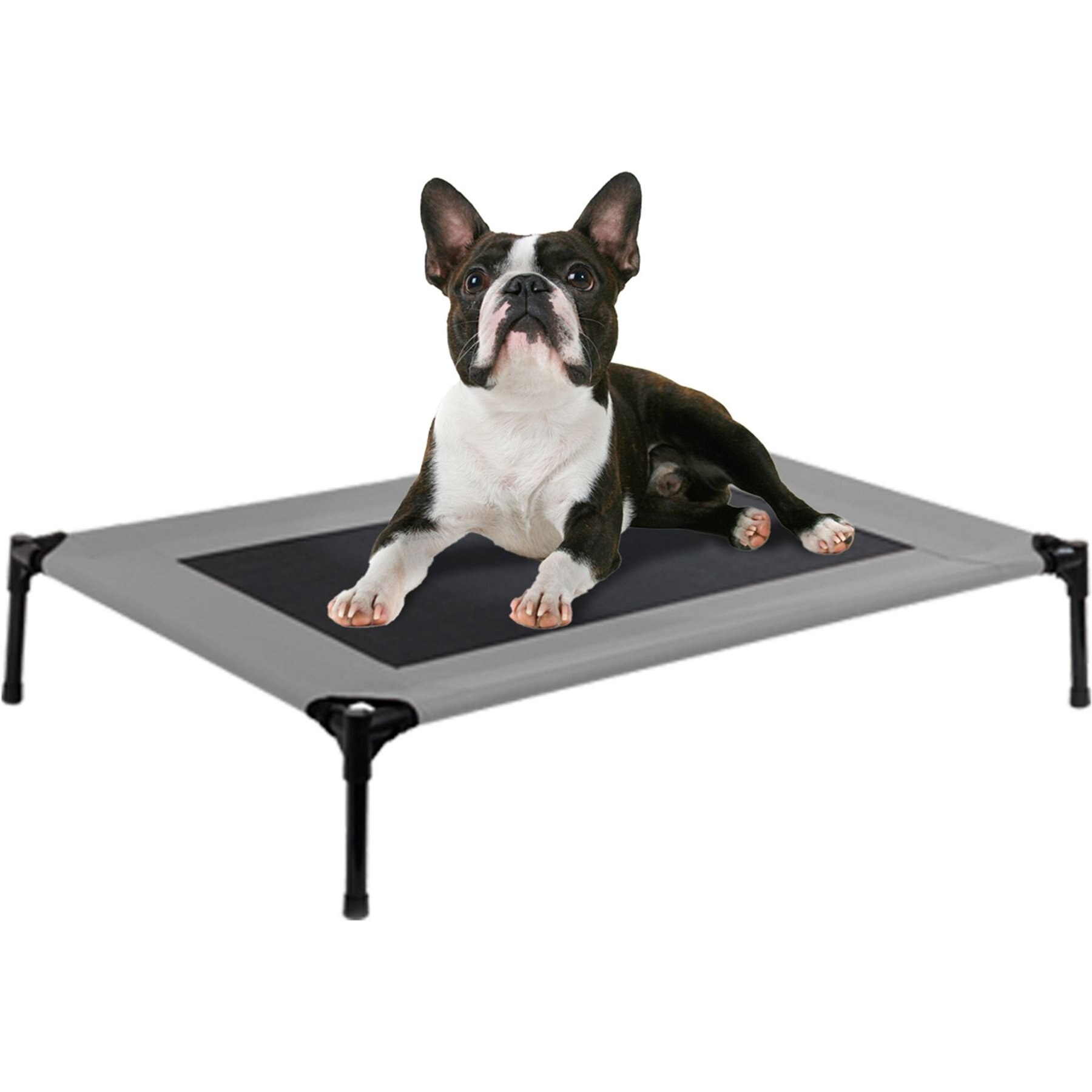 Solar Tec by Arlee Home & Pet Cooling Outdoor Elevated Pet Bed, Gray, Small