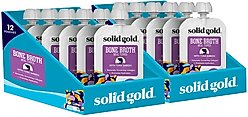 Solid Gold Bone Broth Tuna Shreds Grain-Free Wet Cat Food Topper, 3-oz pouch, case of 12