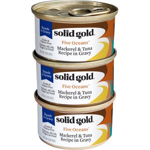 Solid Gold Five Oceans Grain Free Mackerel & Tuna in Gravy Recipe Canned Cat Food
