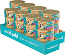Solid Gold Five Oceans Shreds with Real Tuna Recipe in Gravy Grain-Free Canned Cat Food, 3-oz, bundle of 24