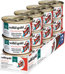 Solid Gold Flavorful Feast Kitten Recipe with Chicken Pate in Gravy Grain-Free Wet Cat Food, 3-oz can, case of 12