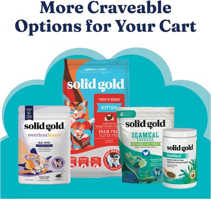 Show full view: Solid Gold Flavorful Feast Kitten Recipe with Chicken Pate in Gravy Grain-Free Wet Cat Food, 3-oz can, case of 12 slide 6 of 8