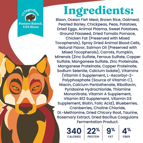 Show full view: Solid Gold Large Breed Gut Health Real Bison & Brown Rice Whole Grain Dry Dog Food, 22-lb bag slide 7 of 11
