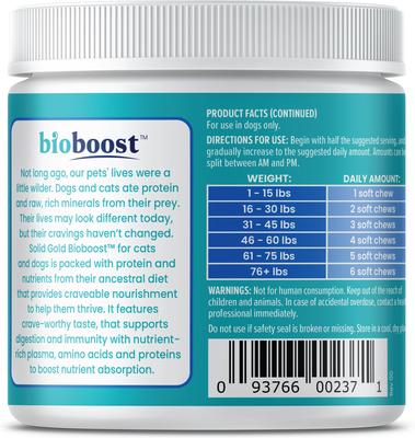 Show full view: Solid Gold Leaps & Hounds Soft Chews Glucosamine Chondroitin Joint Supplement for Dogs, 120 count slide 7 of 11