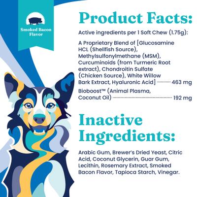 Show full view: Solid Gold Leaps & Hounds Soft Chews Glucosamine Chondroitin Joint Supplement for Dogs, 60 count slide 6 of 10