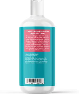 Show full view: Solid Gold Let's Sea Wild Alaskan Fish Oil Omega-3 Skin & Coat Supplement for Dogs, 16-fl oz bottle slide 6 of 9