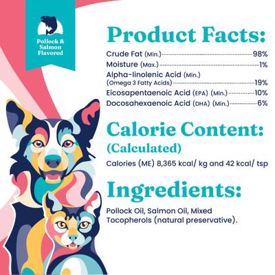 Show full view: Solid Gold Let's Sea Wild Alaskan Fish Oil Omega-3 Skin & Coat Supplement for Dogs, 8-fl oz bottle slide 5 of 9