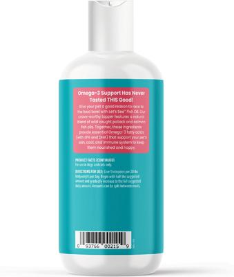 Show full view: Solid Gold Let's Sea Wild Alaskan Fish Oil Omega-3 Skin & Coat Supplement for Dogs, 8-fl oz bottle slide 6 of 9