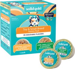 Solid Gold Mighty Mini Small & Toy Breed Grain-Free Variety Pack Wet Dog Food, 3.5-oz tray, case of 12