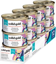 Solid Gold Nature's Harmony Chicken & Tuna Recipe in Gravy Grain-Free Wet Cat Food, 2.8-oz can, 12 count
