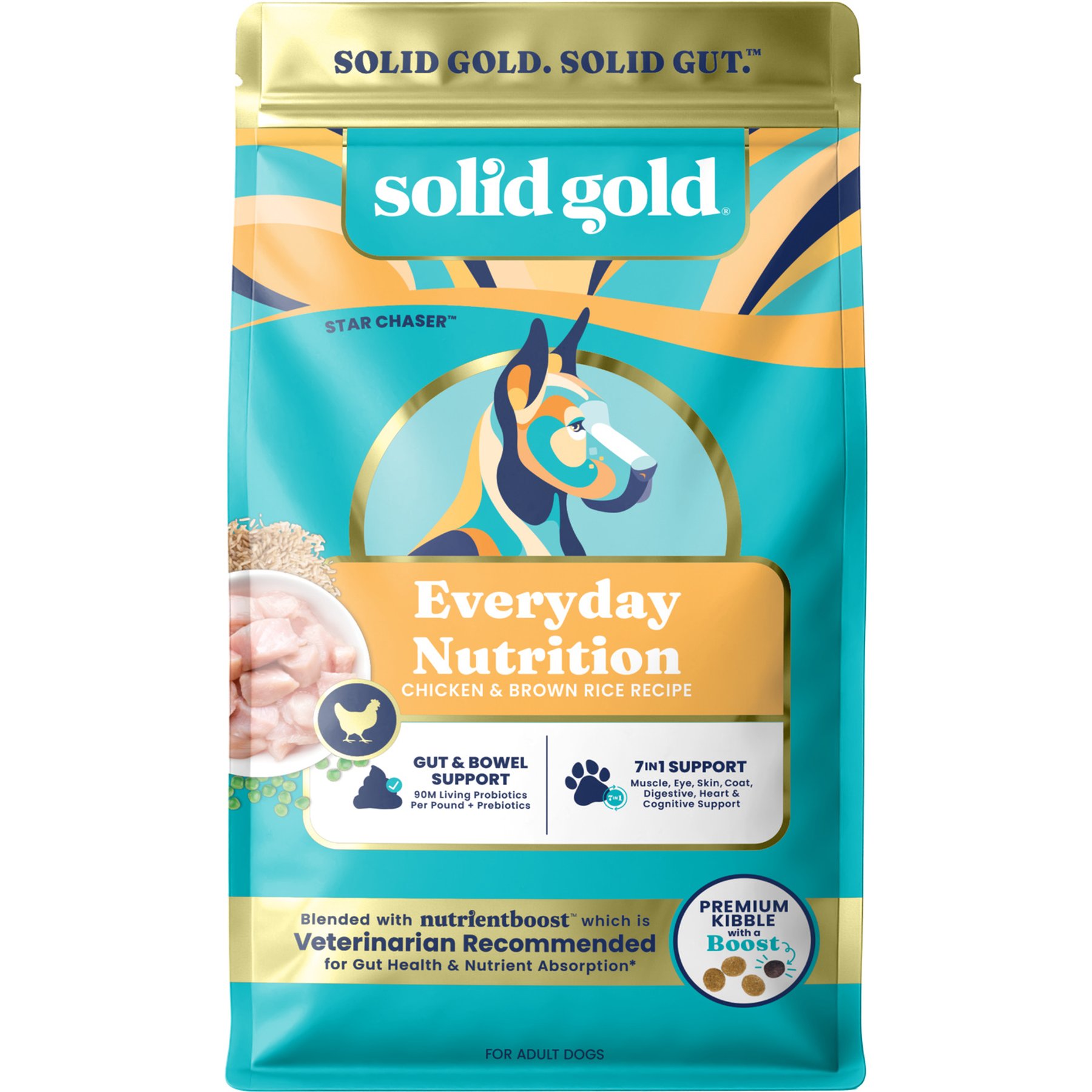 Solid Gold Nutrientboost Adult Everyday Nutrition Real Chicken & Brown Rice Dry Dog Food, 3.75-lb bag