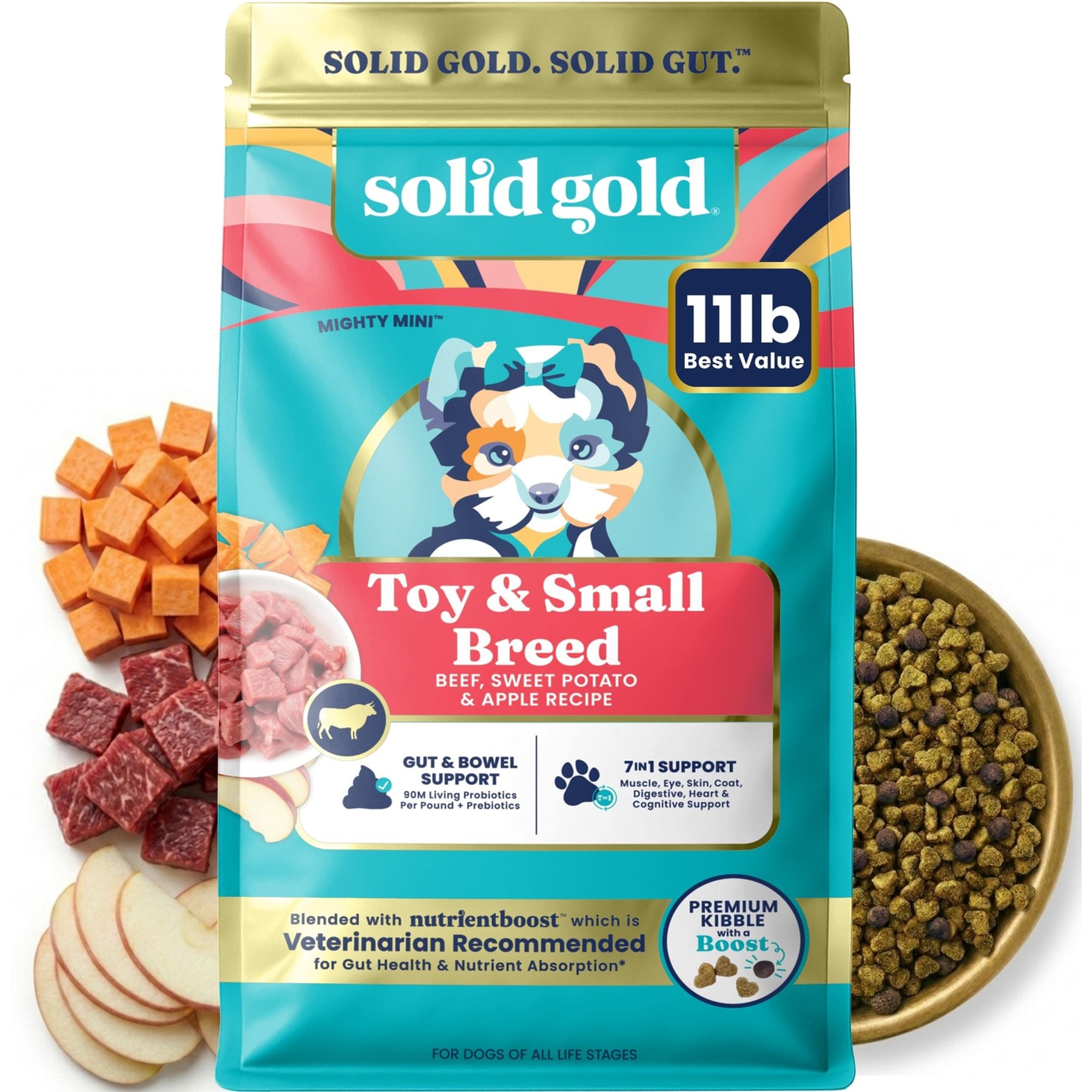 Solid Gold Nutrientboost Adult Real Beef, Sweet Potato & Apple Dry Dog Food, 11-lb bag