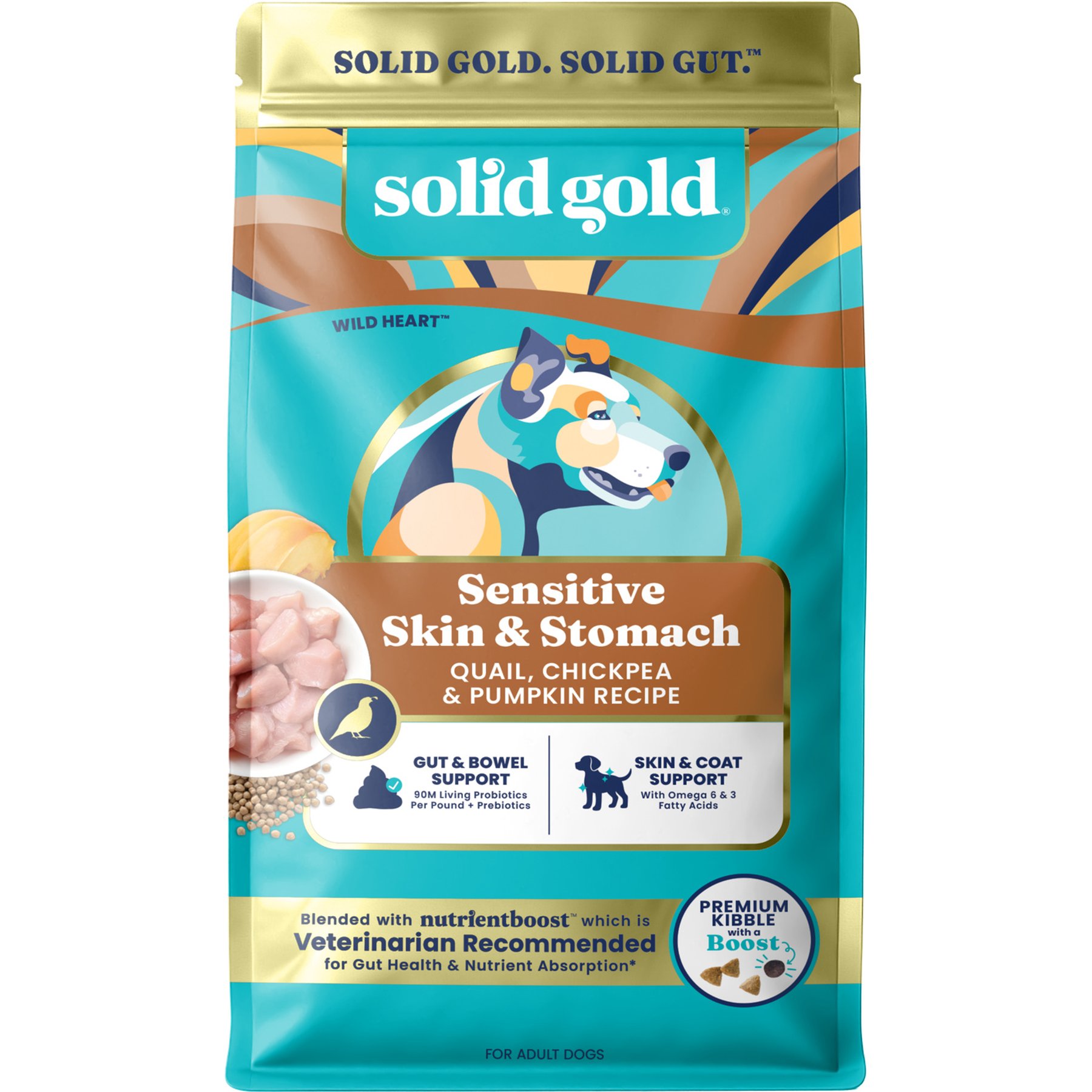 Solid Gold Nutrientboost Adult Sensitive Skin & Stomach Grain-Free Quail, Pumpkin, & Sweet Potatoes Dry Dog Food, 3.75-lb bag