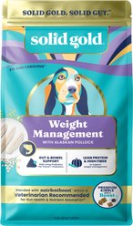 Solid Gold Nutrientboost Adult Weight Control Gut Health Grain-Free Pollock, Brown Rice & Oatmeal Dry Dog Food, 22-lb bag