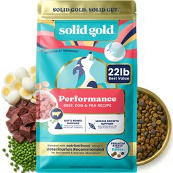 Solid Gold NutrientBoost Beef, Egg & Pea High Protein Gut Health Grain-Free Dry Dog Food for Medium & Large Dogs, 22-lb bag