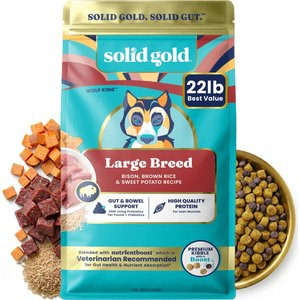 Solid Gold NutrientBoost Bison & Brown Rice Large Breed Gut Health Whole Grain Dry Dog Food, 22-lb bag
