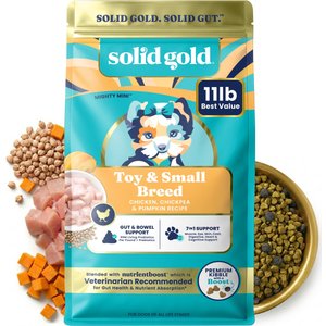 Solid Gold NutrientBoost Chicken, Chickpea & Pumpkin Toy & Small Breed Gut Health Grain-Free Dry Dog Food, 11-lb bag