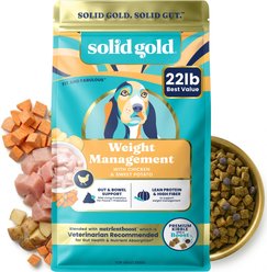Solid Gold NutrientBoost Chicken & Sweet Potato Weight Control Gut Health Grain-Free Dry Dog Food for Medium & Large Dogs, 22-lb bag