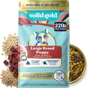Solid Gold NutrientBoost Large Breed Puppy, Bison & Oatmeal, Gut Health Whole Grain Dry Dog Food, 22-lb bag