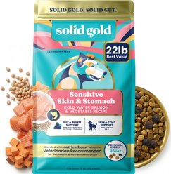 Solid Gold NutrientBoost Salmon & Vegetable Sensitive Stomach Gut Health Grain-Free Dry Dog Food for Medium & Large Dogs, 22-lb bag