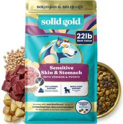 Solid Gold NutrientBoost Venison & Potato Sensitive Stomach Gut Health Grain-Free Dry Dog Food for Medium & Large Dogs, 22-lb bag
