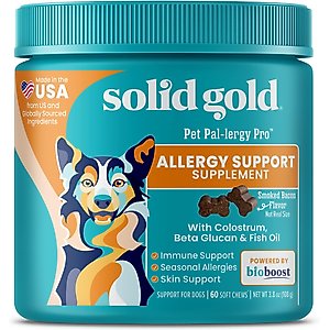 Solid Gold Pet Pal-lergy Soft Chews Allergy & Itch Relief Supplement for Dogs, 60 count