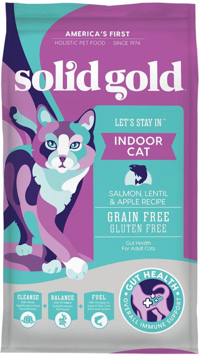 Solid Gold Real Salmon, Lentil & Apple Recipe Grain-Free Indoor Dry Cat Food